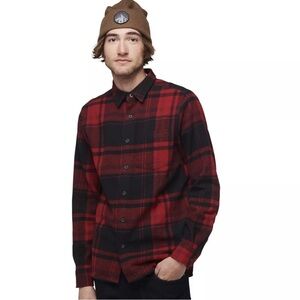 BLACK DIAMOND Red and Black Plaid Button-Up Shirt Size Medium